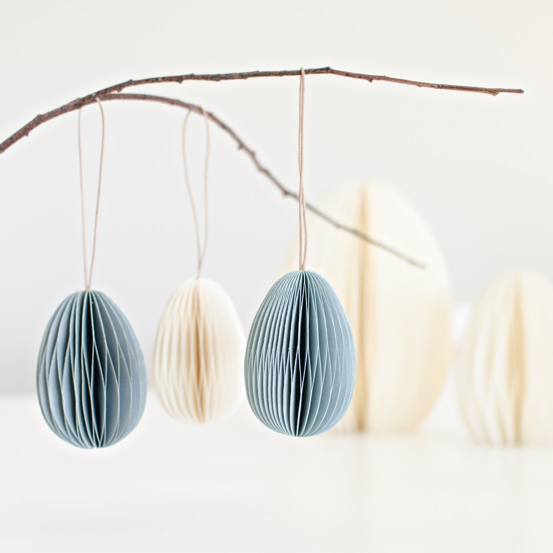 Easter Egg Hanging Ornament / Dusty Blue
