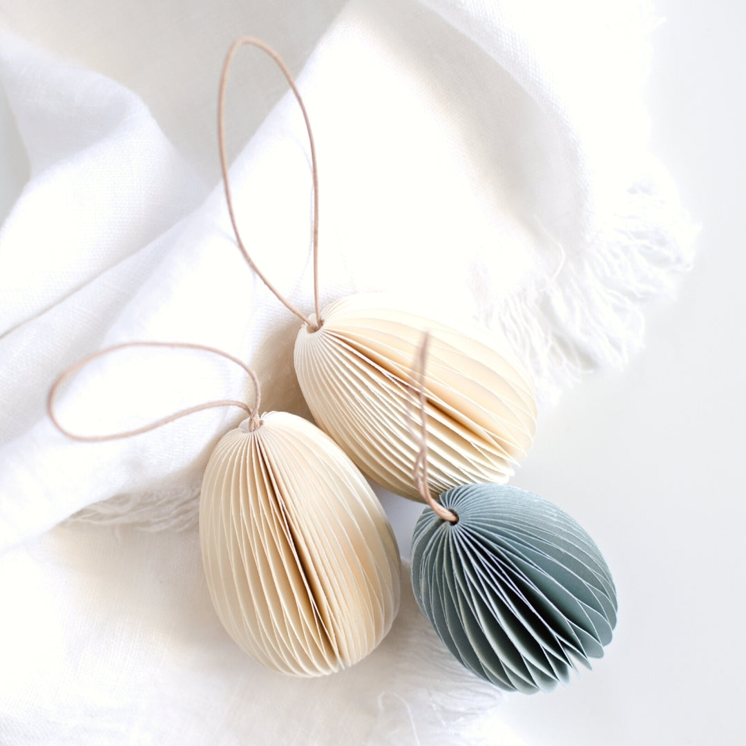 Easter Egg Hanging Ornament / Dusty Blue