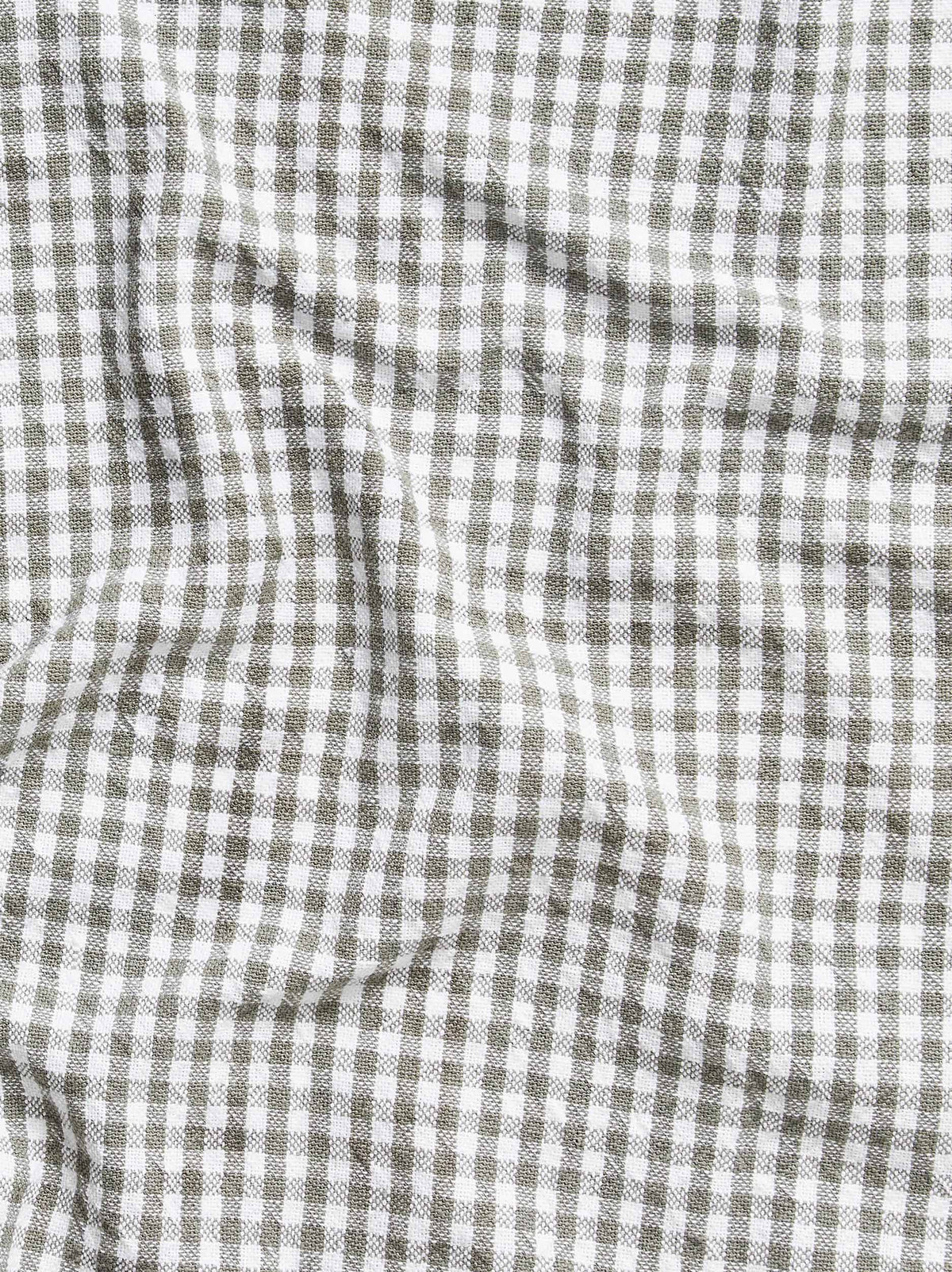 Gingham Washed Cotton Tea Towel / Grey