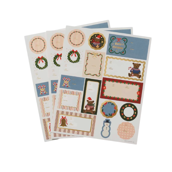 Christmas Bear Stickers & Labels Set