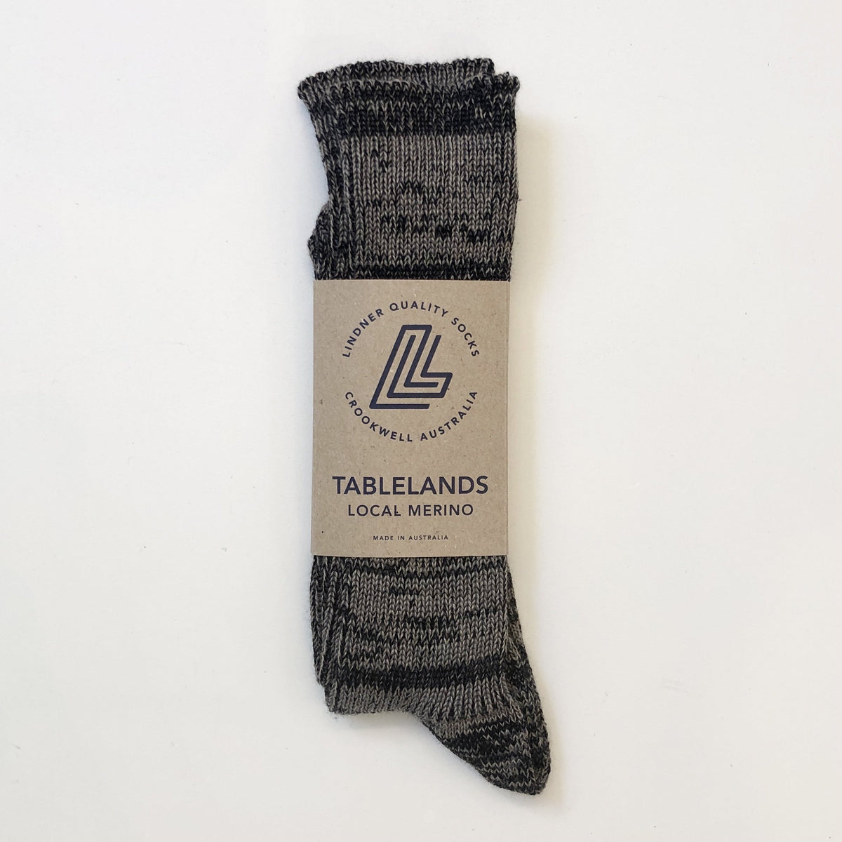 Narrawa Ribbed Merino Socks / Black Brown