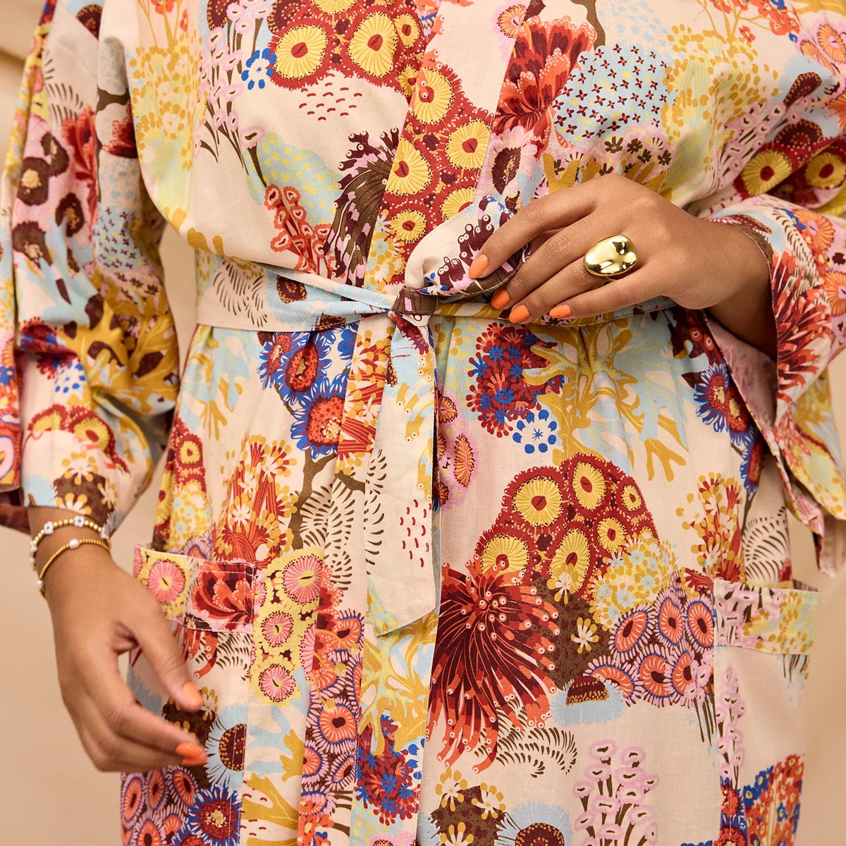 Cora Cotton Robe / Pearl