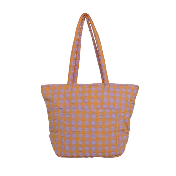 Kumquat Bloom Seersucker Quilted Bag