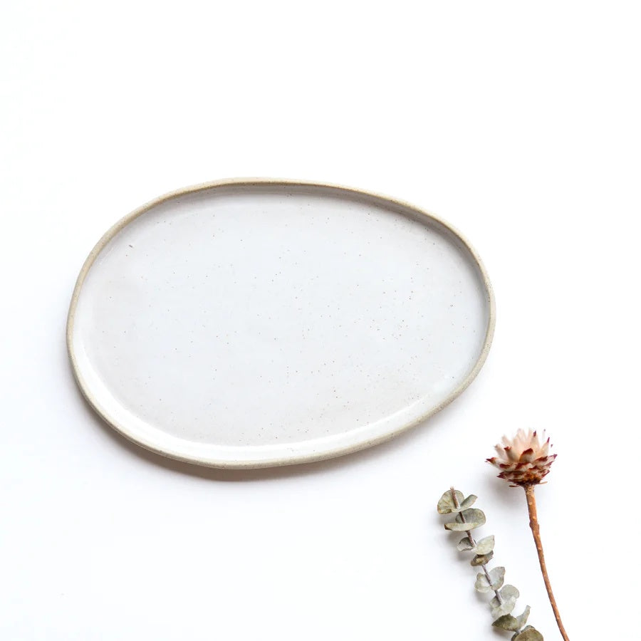 Pebble Large Tray / White on Stone