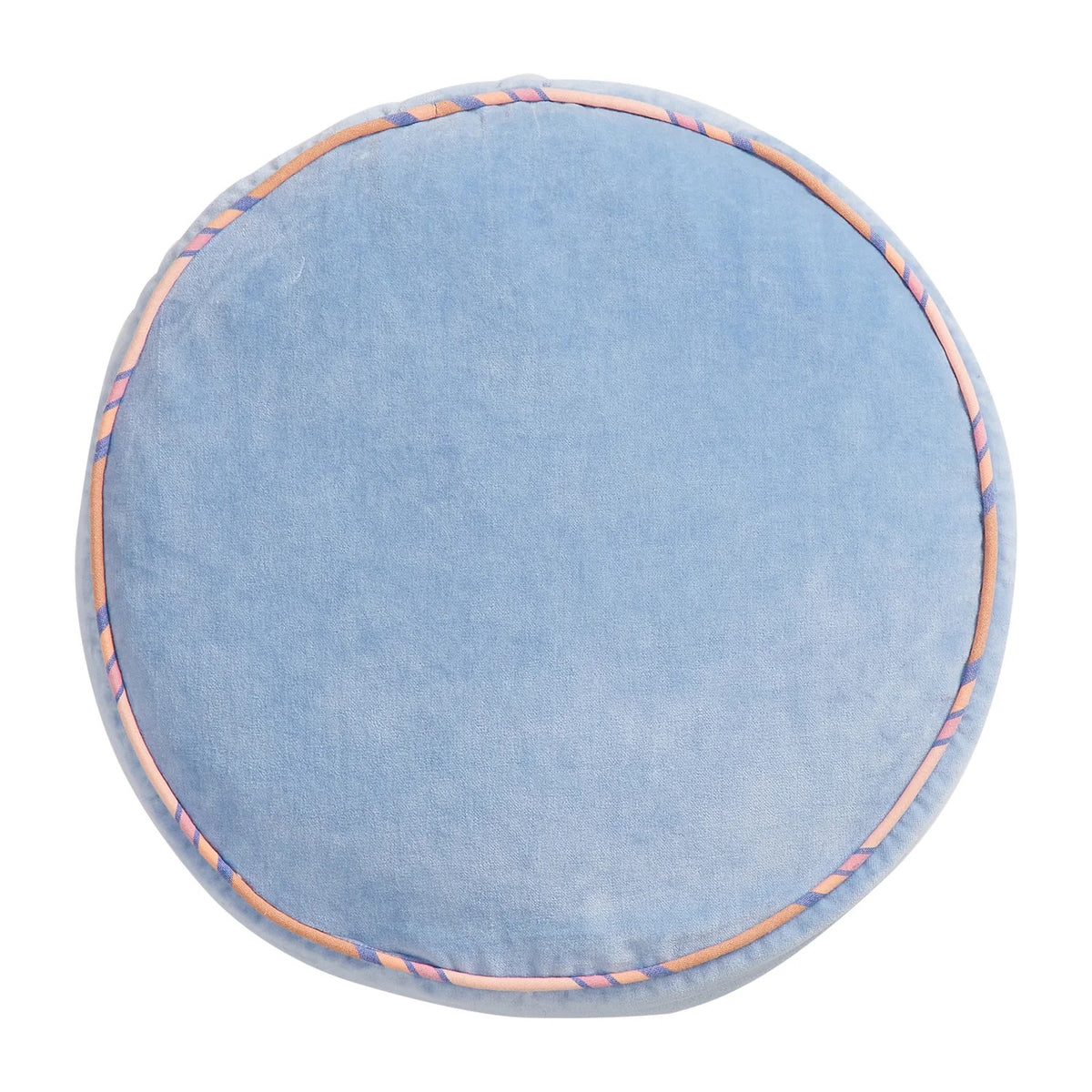 Castilo Round Velvet Cushion / Blue Jean