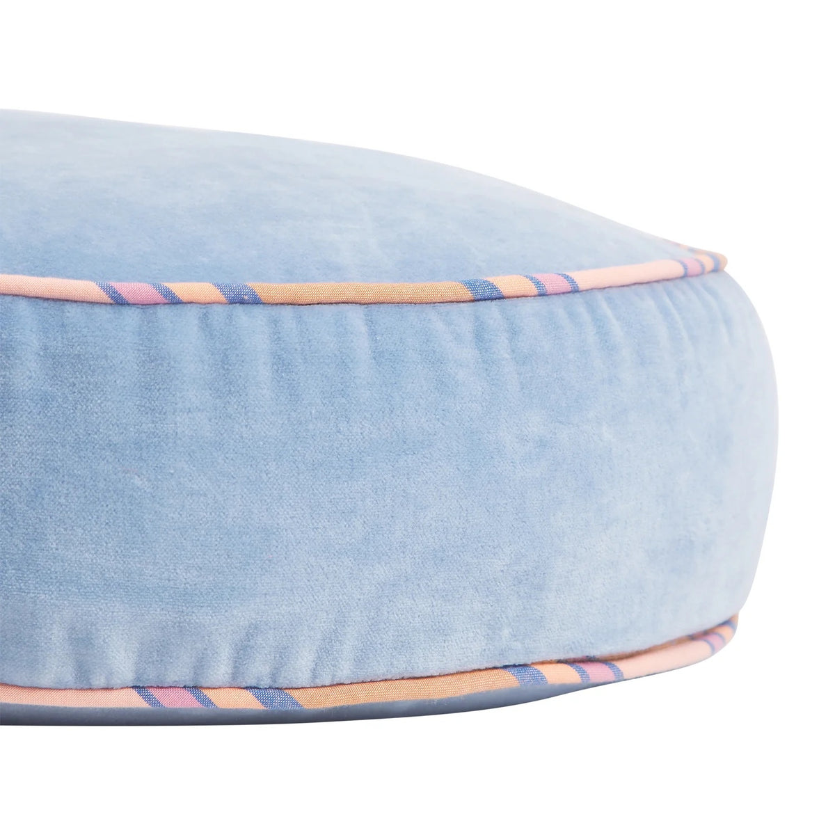 Castilo Round Velvet Cushion / Blue Jean