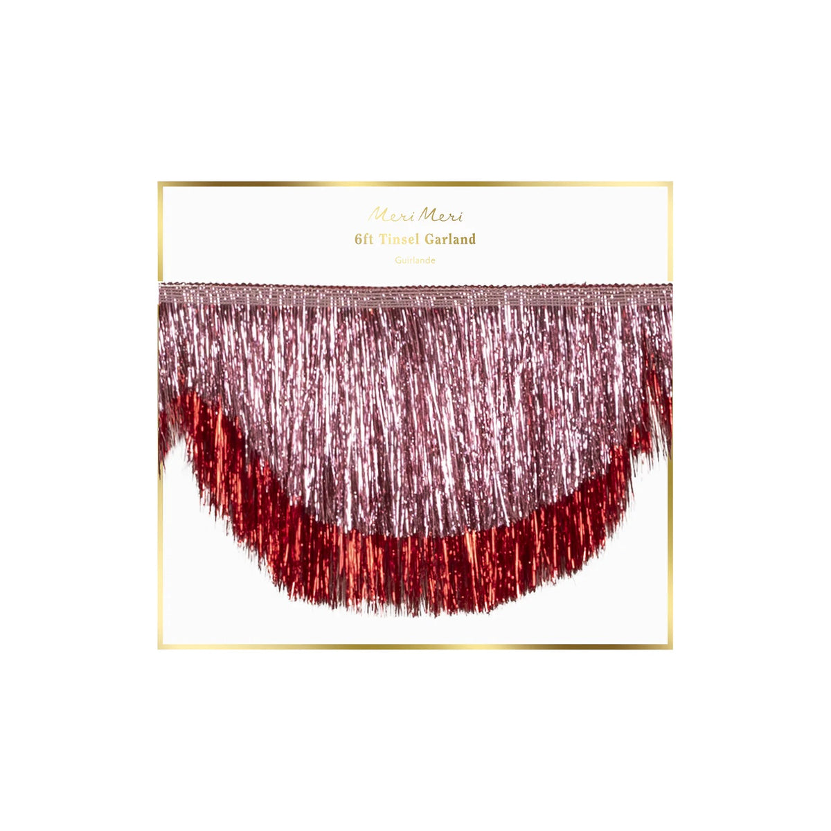 Pink Tinsel Scallop Garland