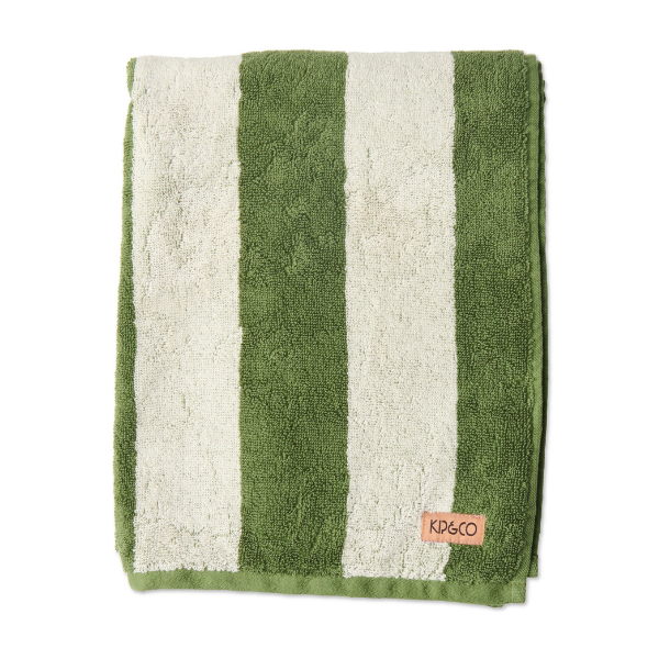 Moss Stripe Terry Bath Sheet