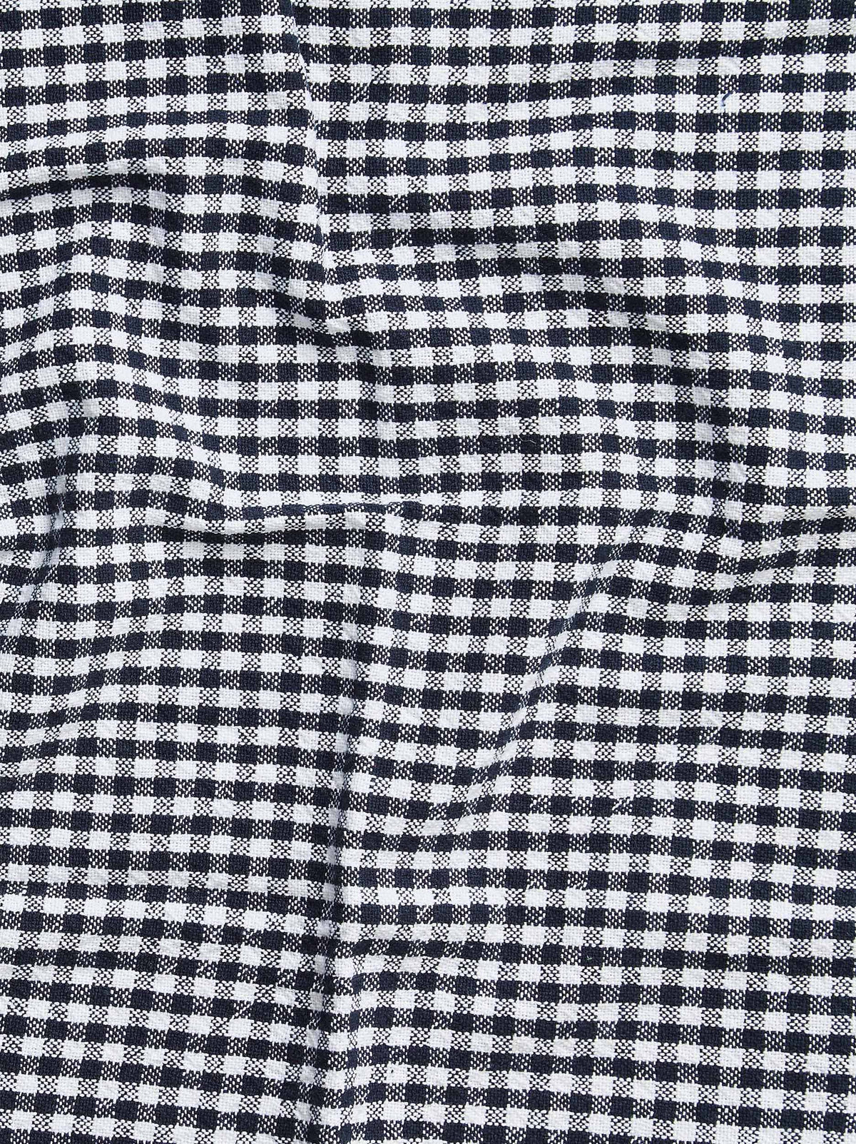 Gingham Washed Cotton Tea Towel / Navy