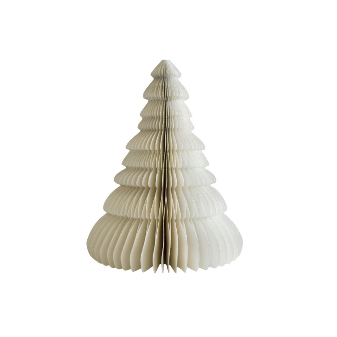 Standing Tree with Glitter 20cm / Off White