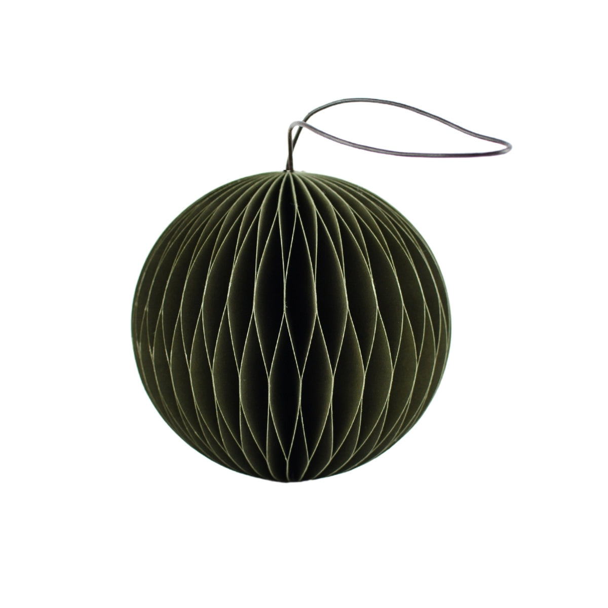 Paper Sphere Ornament / Olive Green