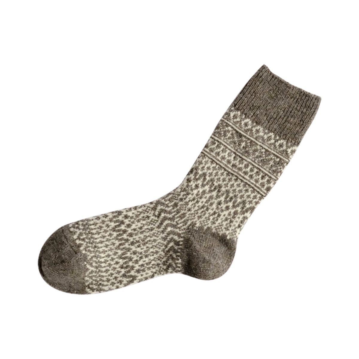 Oslo Wool Jacquard Socks / Grey