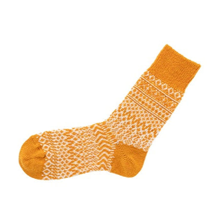 Oslo Wool Jacquard Socks / Lantern Orange