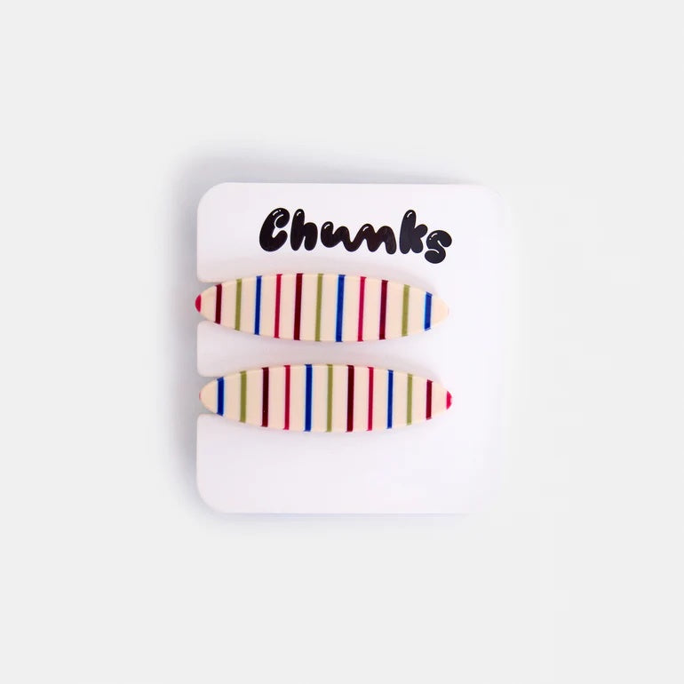 Allie Clips / Vanilla Stripe