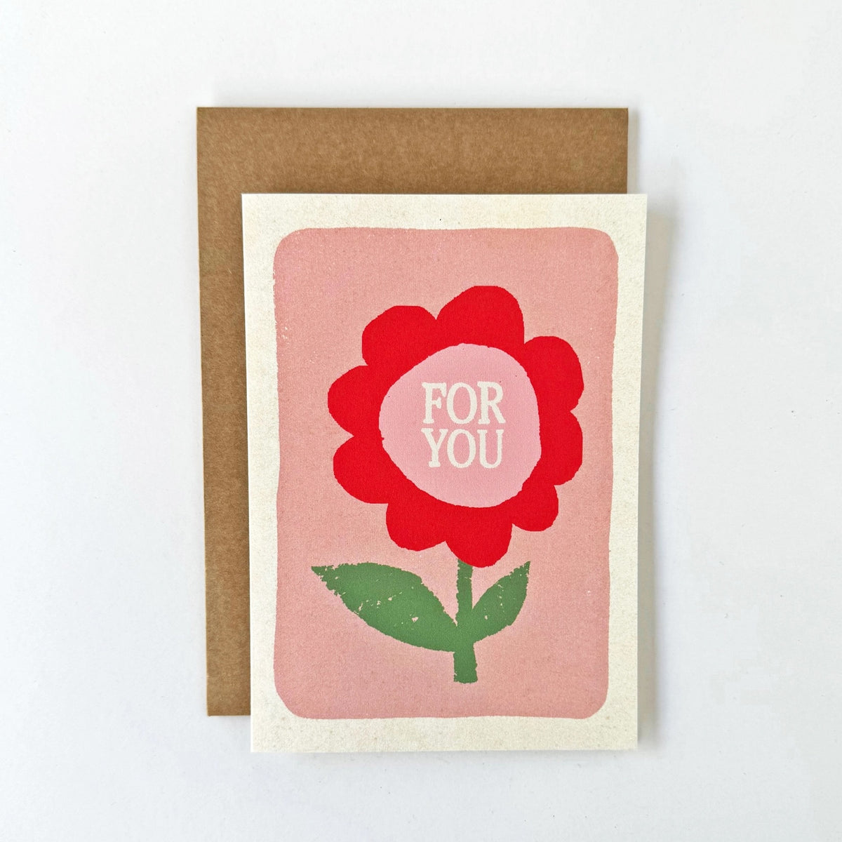 Pink Flower For You Greeting Card