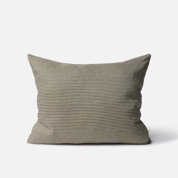 Reversible Pinstripe Cushion / Ivy
