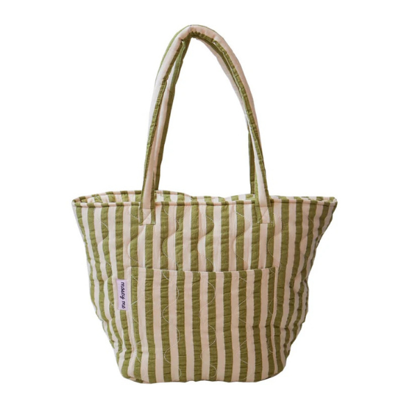 Pistachio Seersucker Quilted Bag