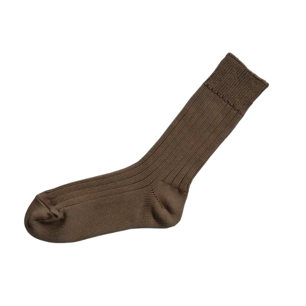 Praha Egyptian Cotton Ribbed Socks / Cafe Au Lait
