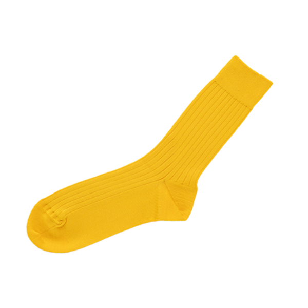 Praha Egyptian Cotton Ribbed Socks / Gold