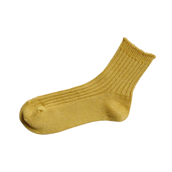 Praha Linen Ribbed Sock / Yellow
