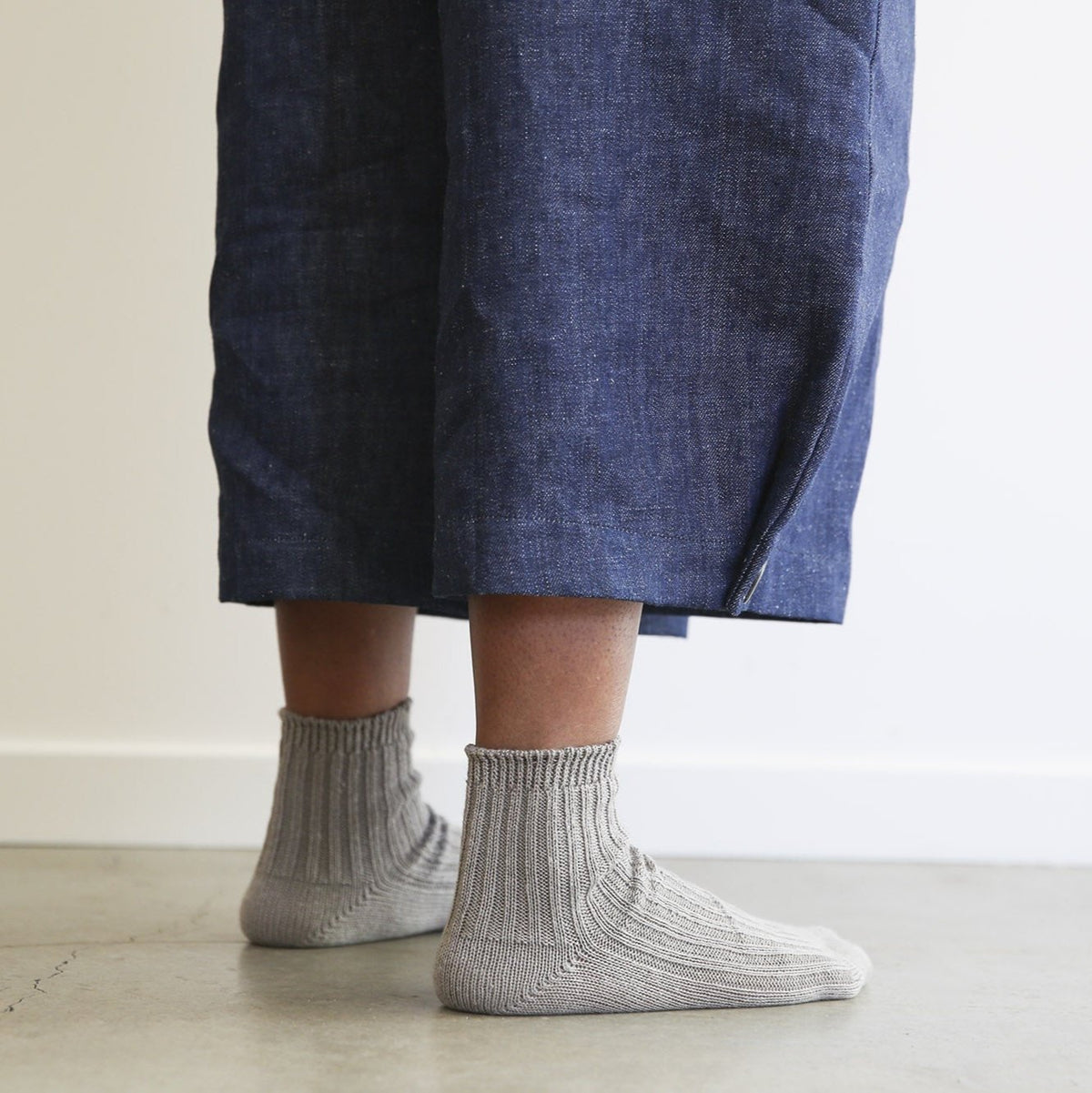 Praha Linen Ribbed Sock / Flaxen