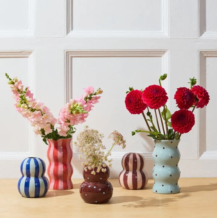 Fonda Vase Brown Blue Dotty