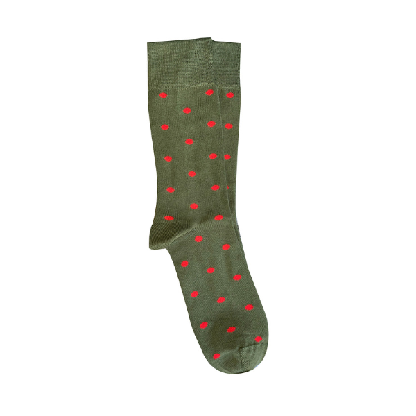 Spotty Cotton Socks / Green