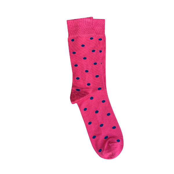 Spotty Cotton Socks / Raspberry