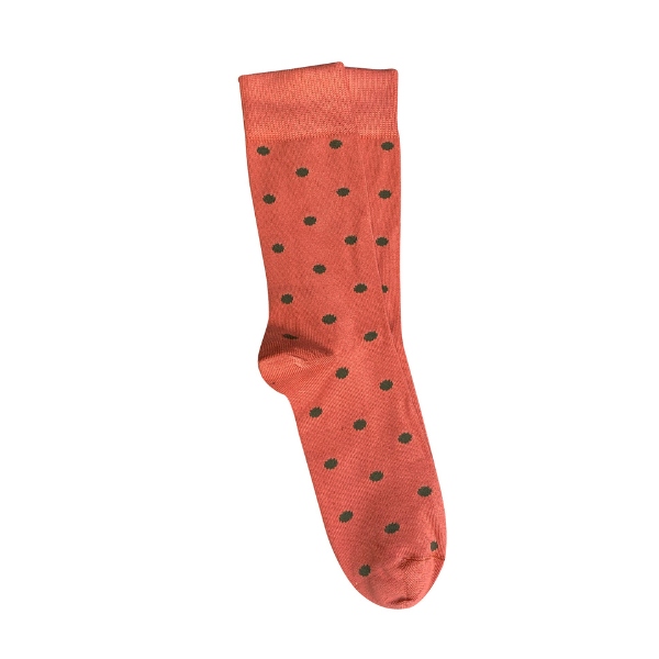 Spotty Cotton Socks / Terracotta