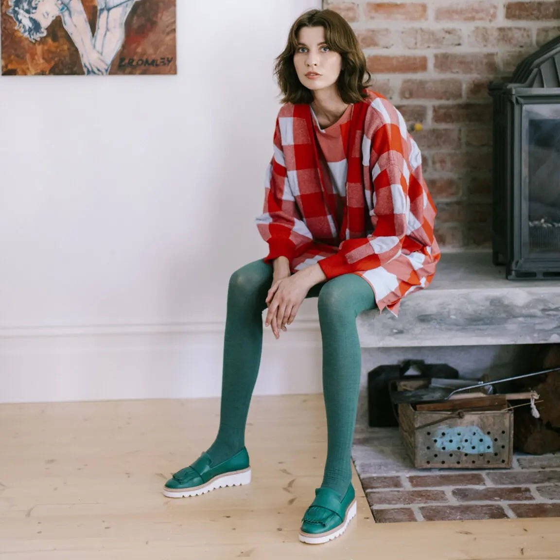 Staple Wool Tights / Green