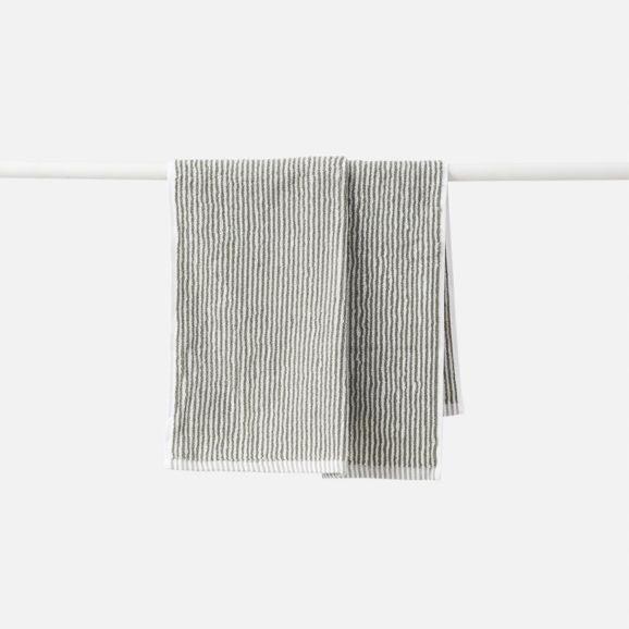 Stripe Cotton Hand Towel / Olive