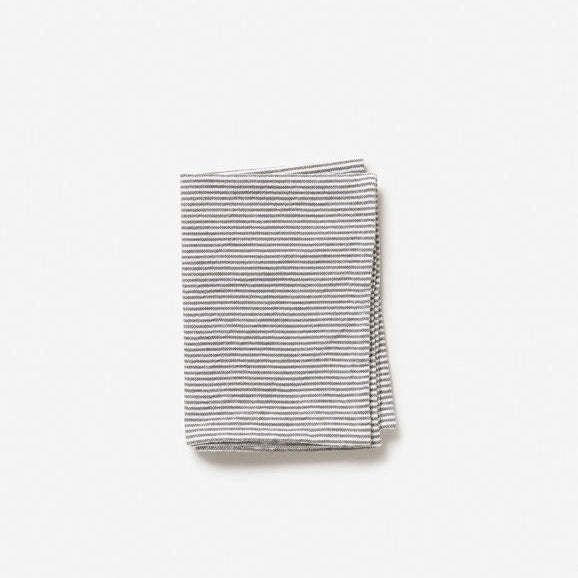 Stripe Washed Cotton Tea Towel / Olive