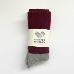 Oslo Mohair Wool Pile Socks / Red