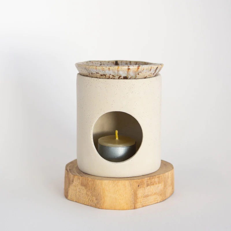 Handmade Oil Burner / Spotted Gum - Woodend General