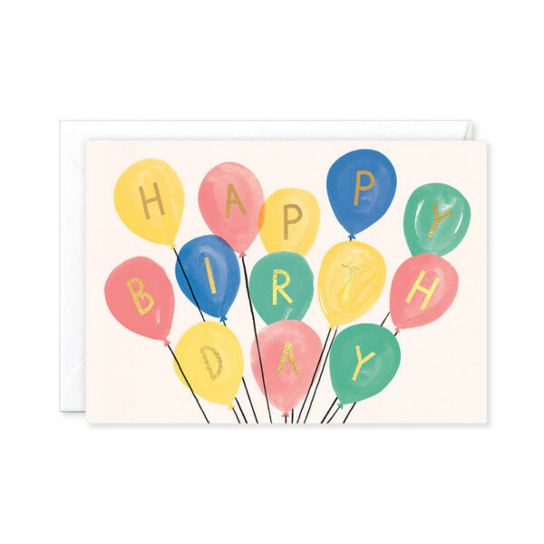 Greeting Card / Happy Birthday Balloons Multi - Woodend General
