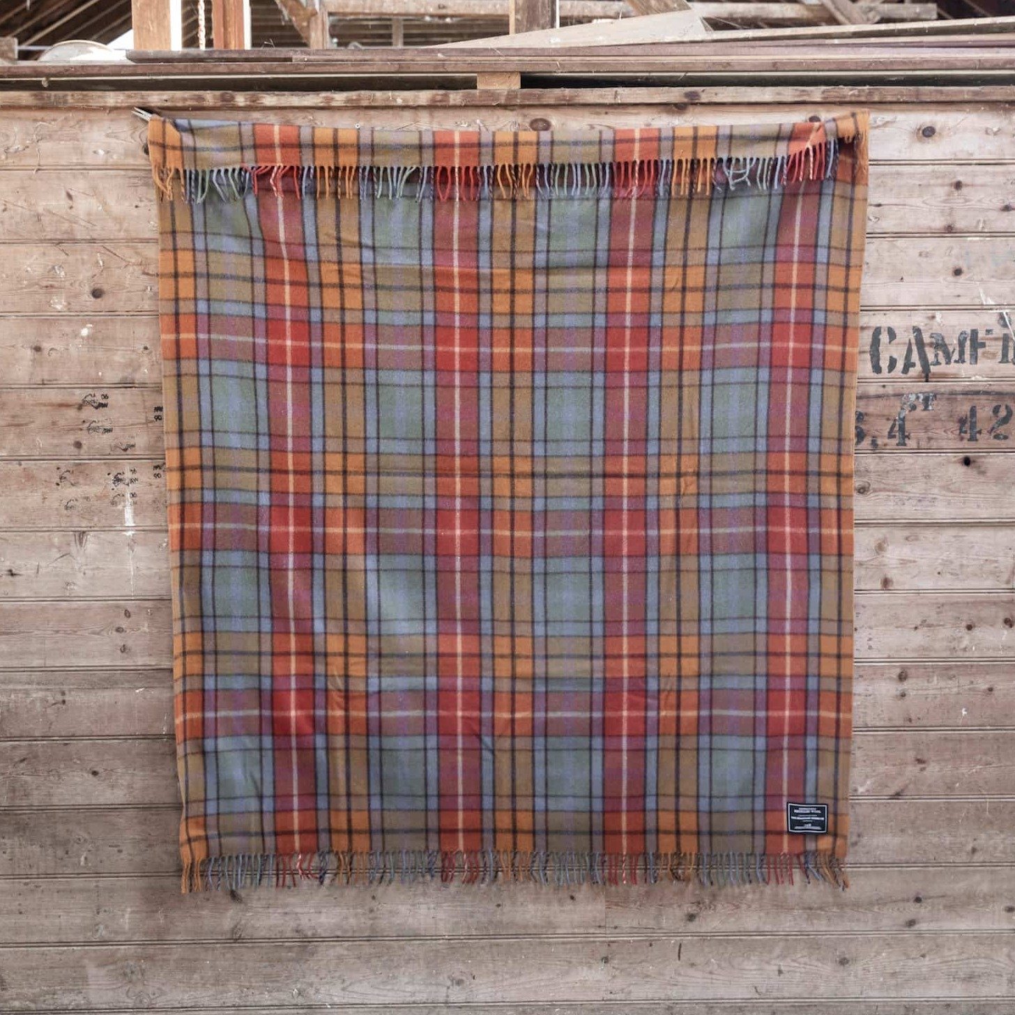 Wool Scottish Tartan Blanket / Autumn