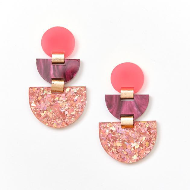 Boat Earrings / Pink