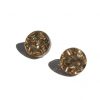Circle Stud Earrings / Bronze