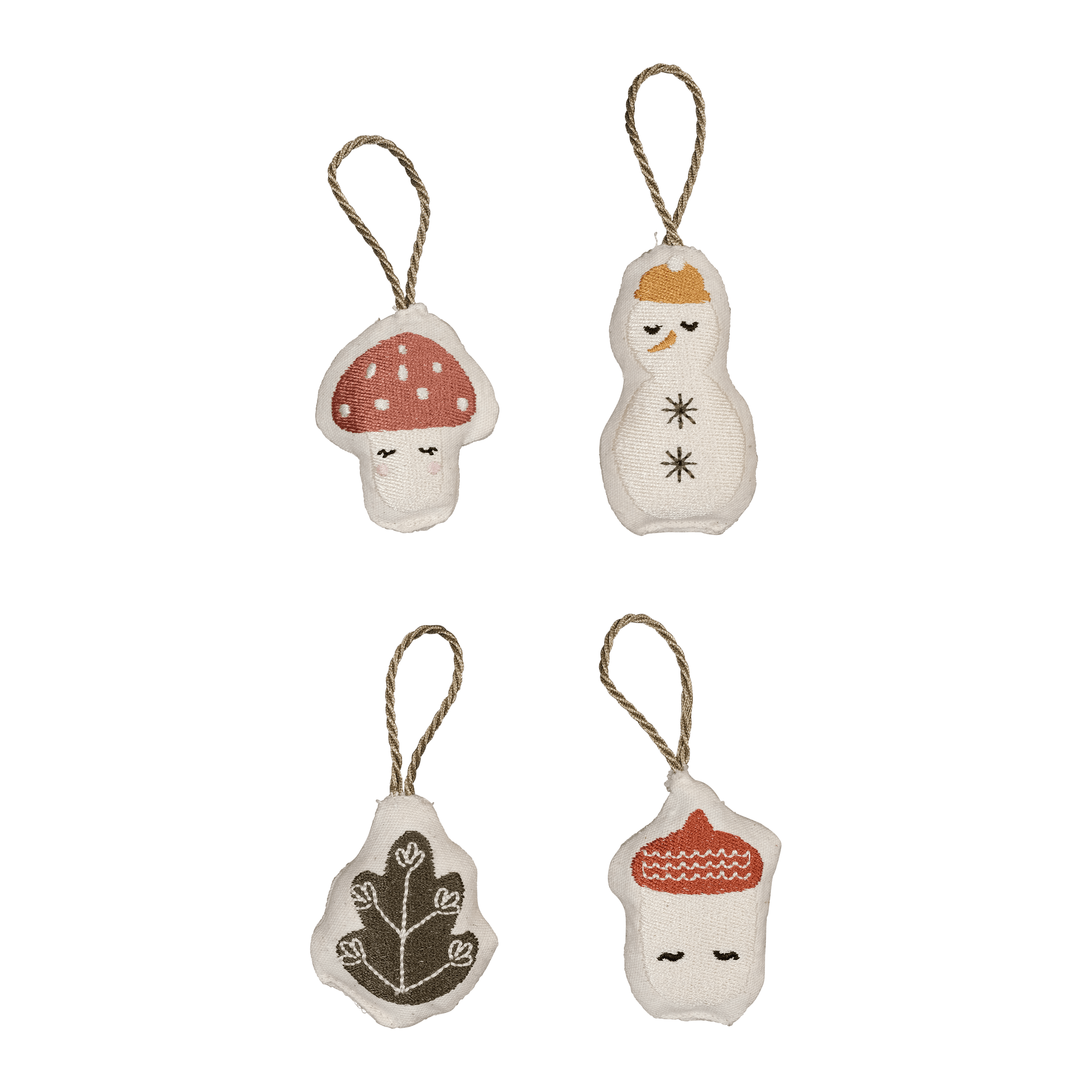 Embroidered Ornament Set of 4