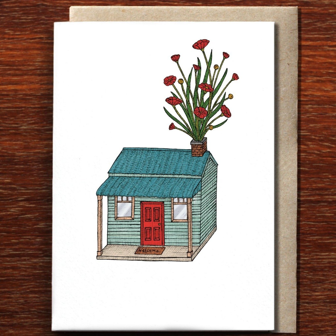 Greeting Card / House with Flowers