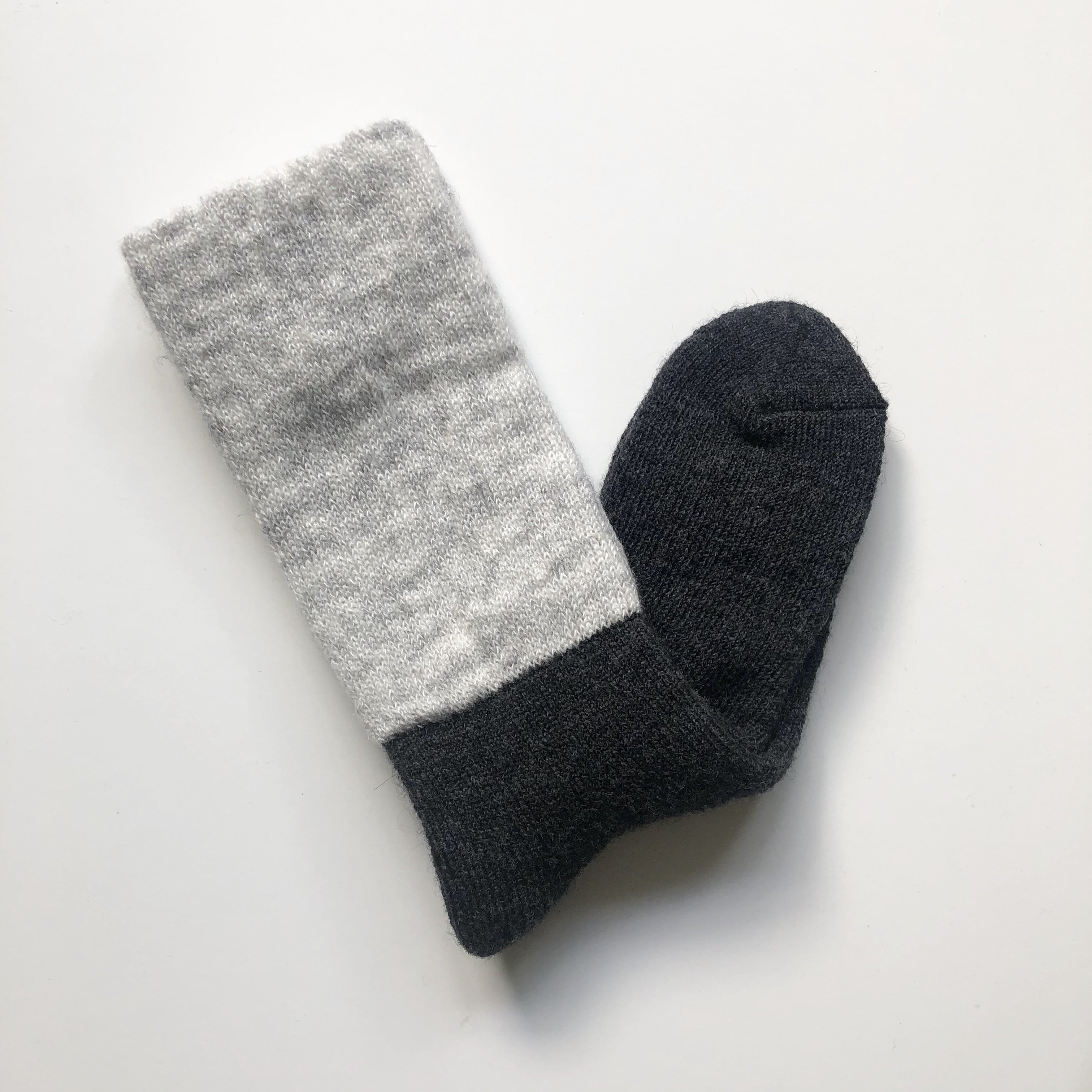 Oslo Mohair Wool Pile Socks / Black