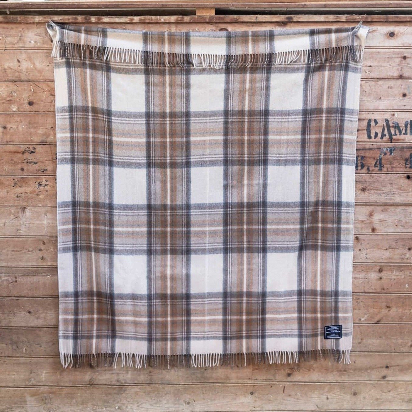 Wool Scottish Tartan Blanket / Malt