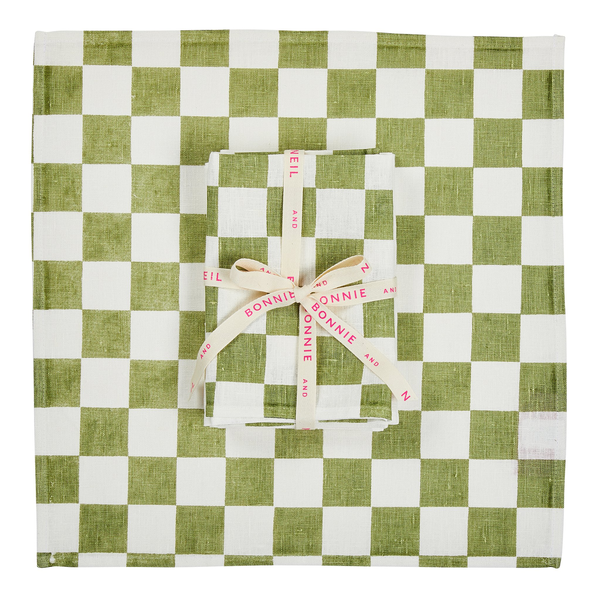 Linen Napkin Set of 6 / Checkers Thyme
