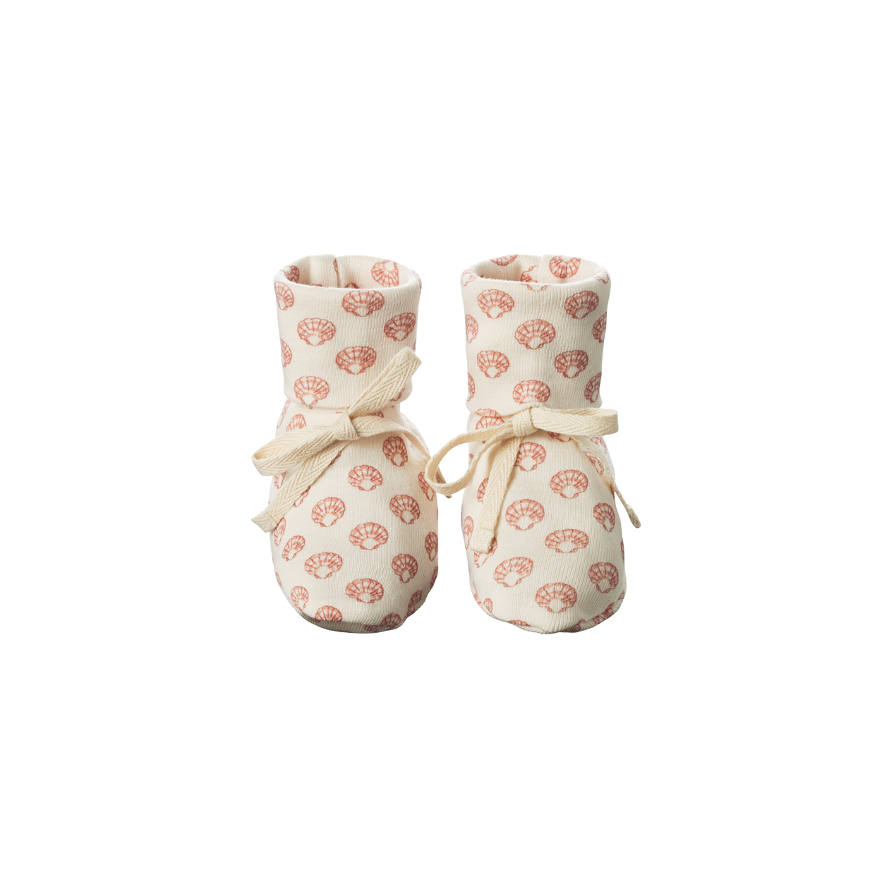 Cotton Booties / Scallop Shell Print