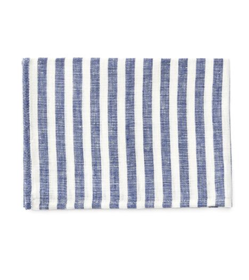 Linen Kitchen Cloth / Blue White Stripe