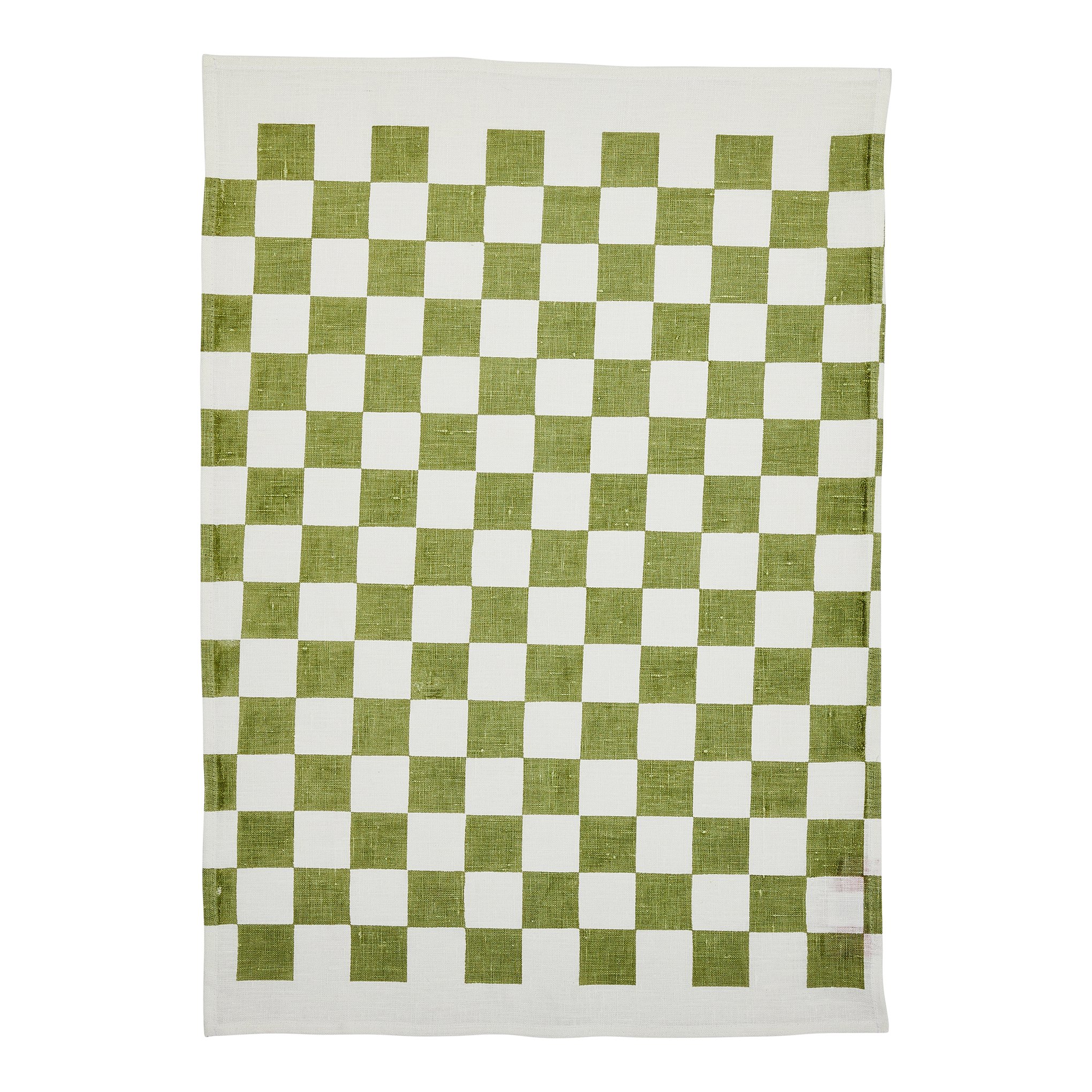 Linen Printed Tea Towel / Checkers Thyme