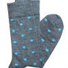 Dotty Short Wool Socks / Grey Aqua
