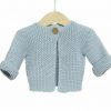 Cotton Chunky Knit Baby Cardigan / Blue