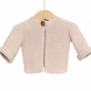 Cotton Chunky Knit Baby Cardigan / Pink