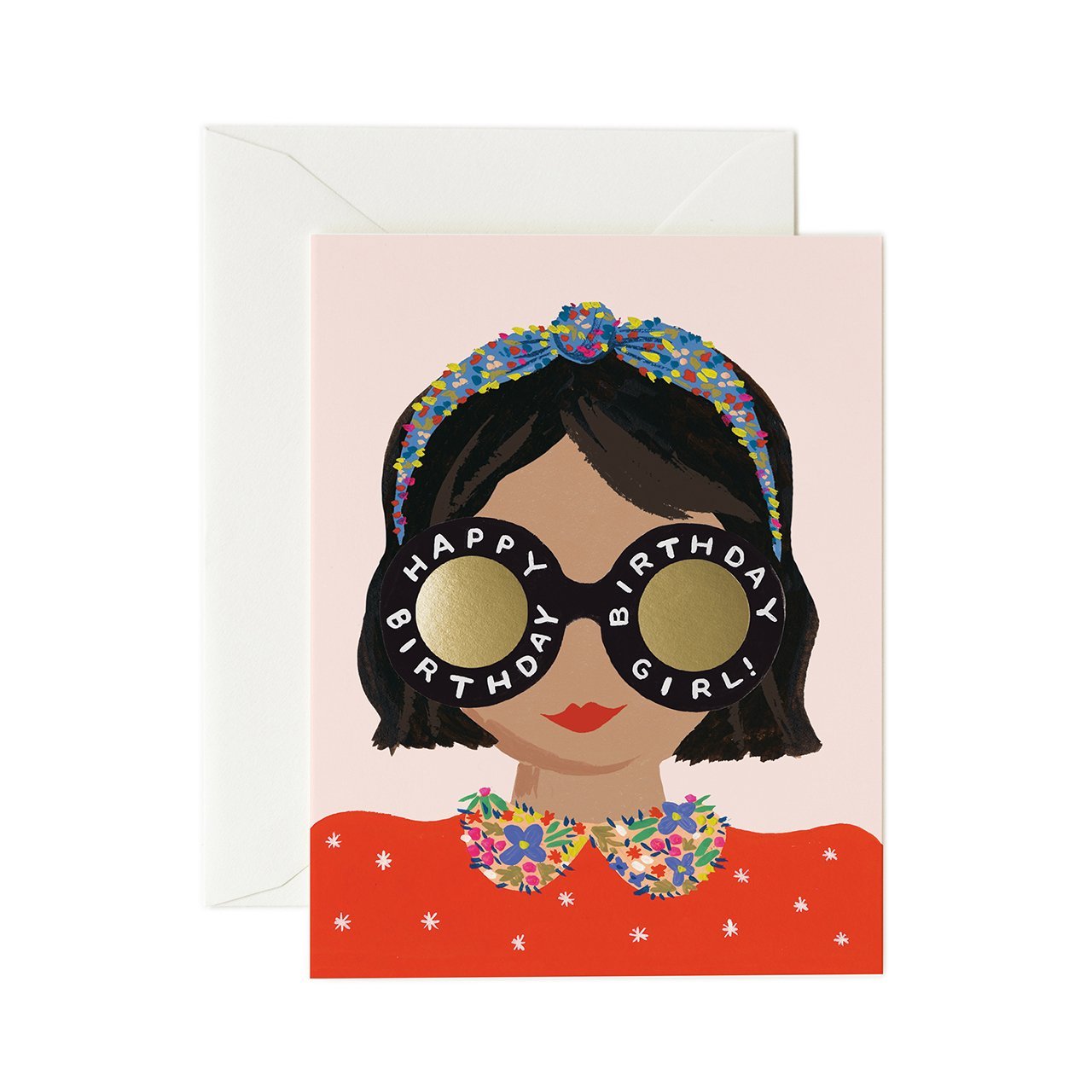 Greeting Card / Birthday Girl w Headband